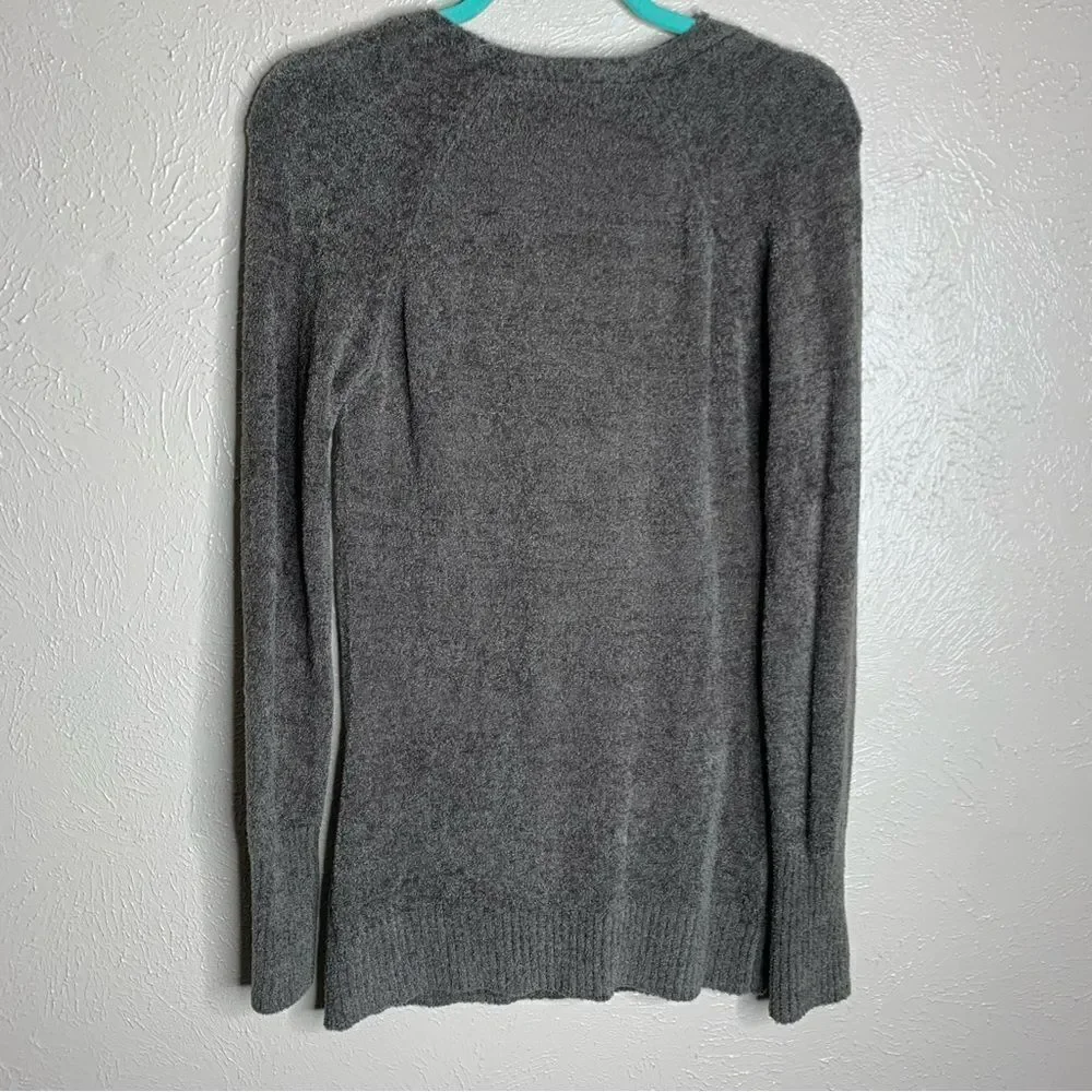 Athleta cuddle up cozy draped neckline chenille pullover sweater dark taupe‎